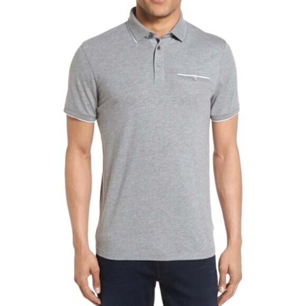Ted Baker Derry Modern Slim Fit Polo Shirt Ted Baker Size 5 US XL Gray Size Up